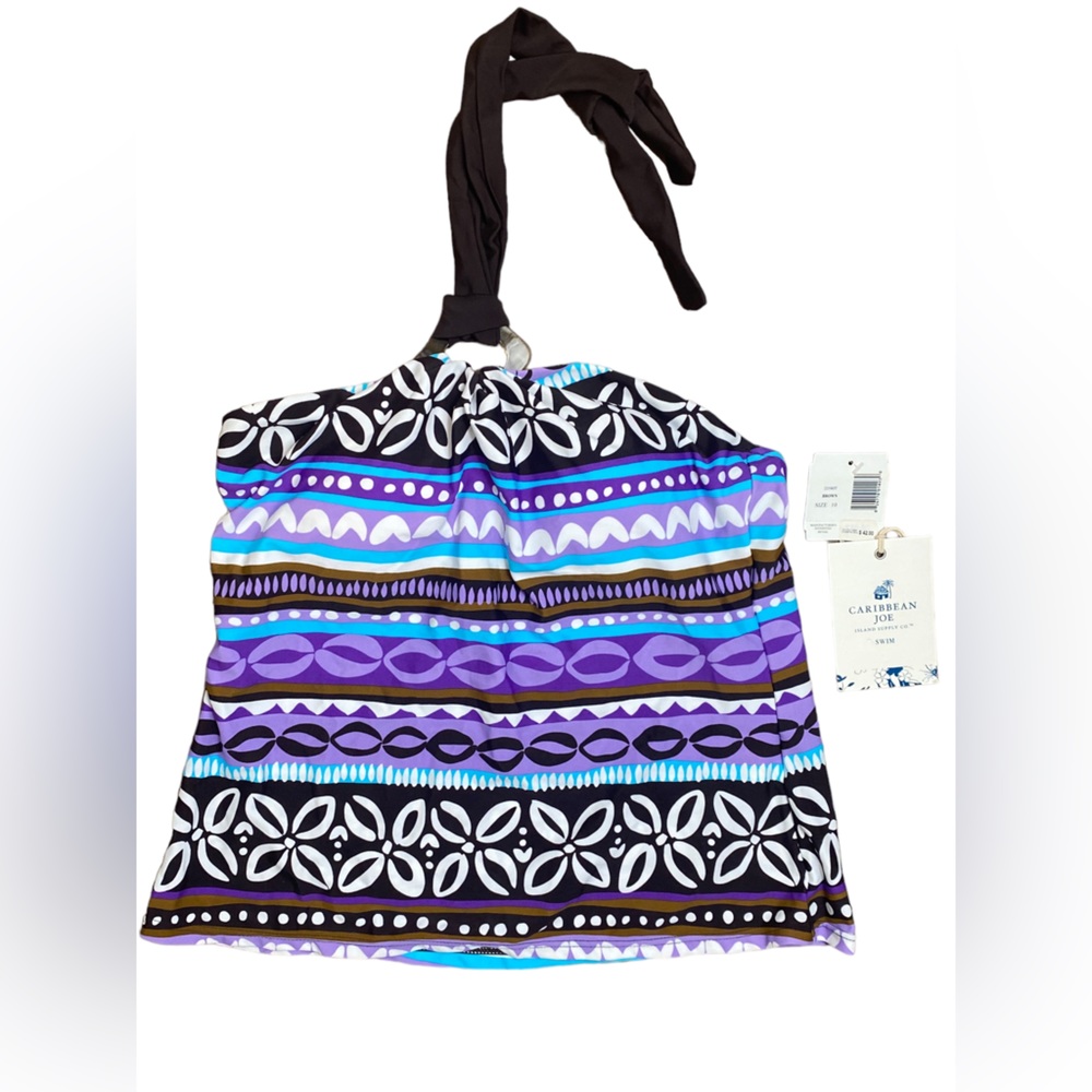 Caribbean Joe NWT tankini bathing suit top size 10